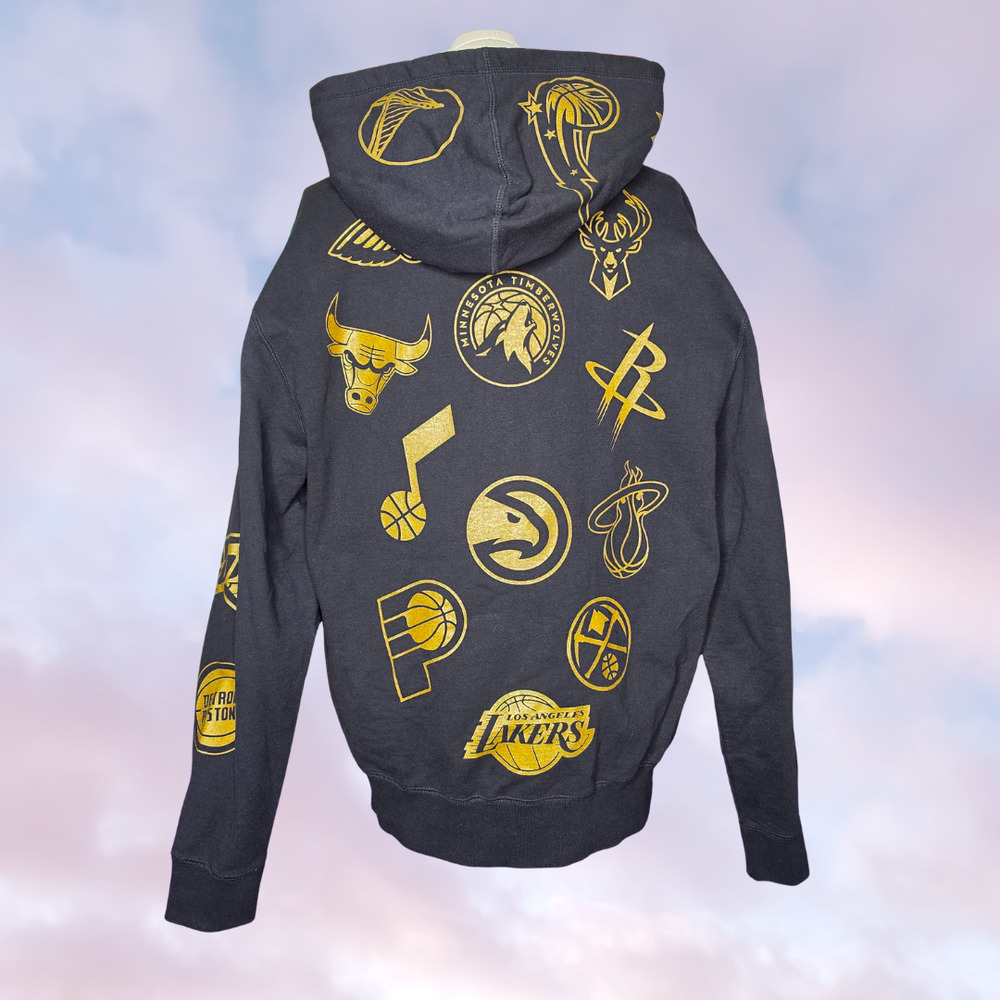 OVO October's Very Own NBA Team Icons Black Gold Streetwear OG Owl Hoodie Sz M - Picture 5 of 9